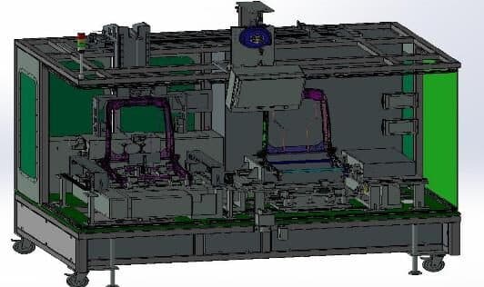 Bản thiết kế 3D tổng thể máy tán đầu ống khung ghế ô tô