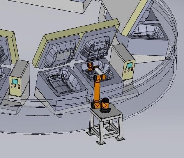 Robot phun hóa chất chống dính cho khuôn